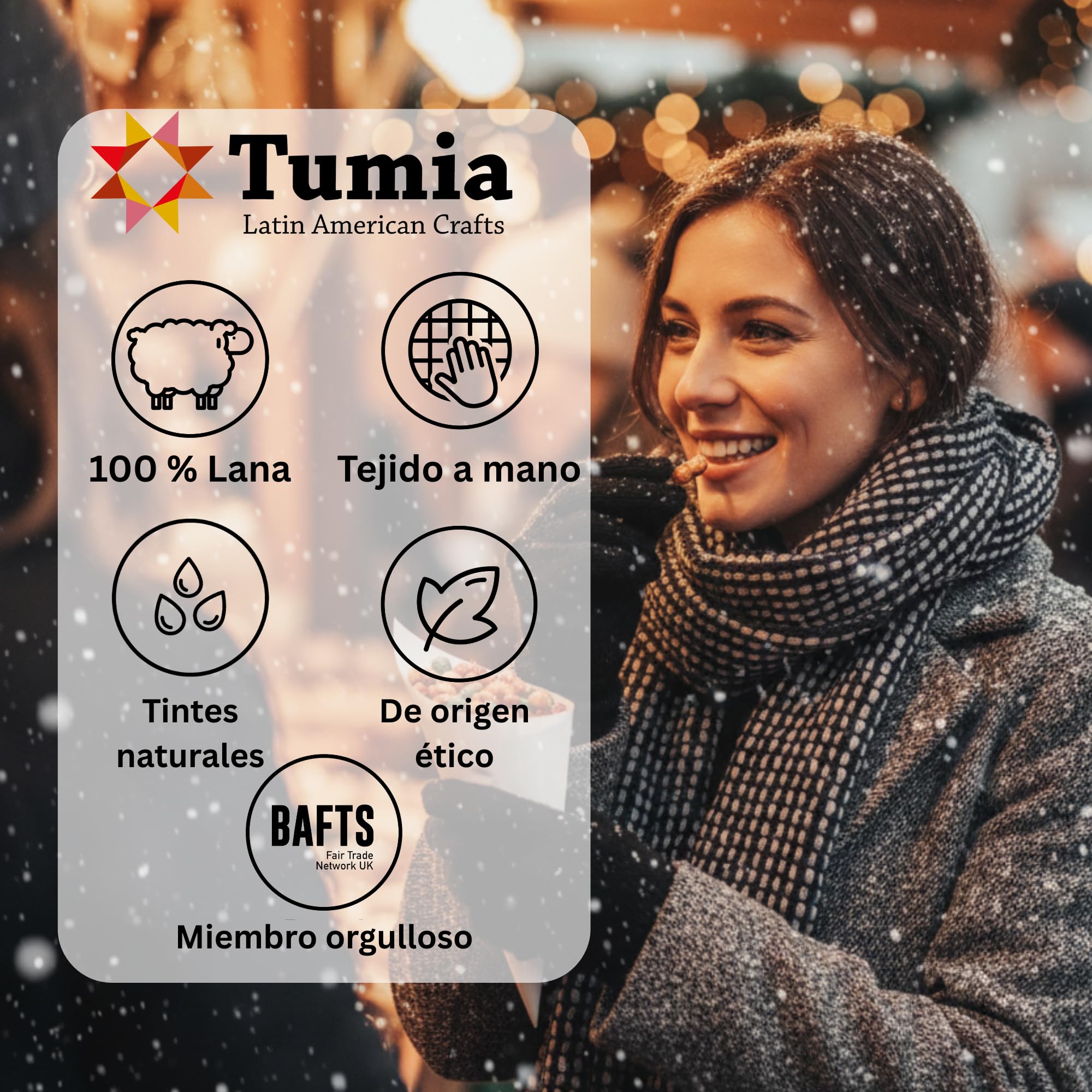 Tumia LAC - Bufanda Extra Larga y Gruesa a Rayas - Hecha a Mano y Muy cálida - Unisex