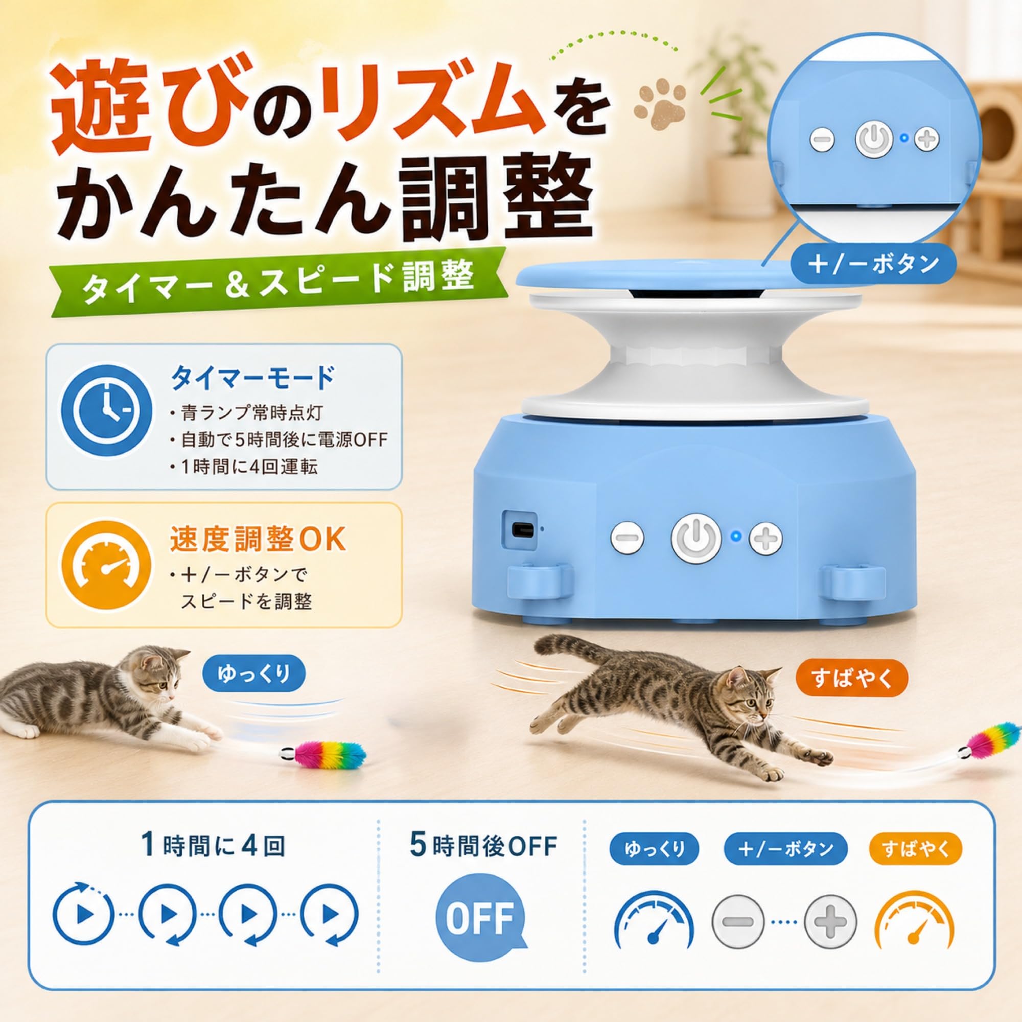 キラキラネコページ Amazon.co.jp: Carsien にゃんこダッシュ 猫 おもちゃ 自動 電動