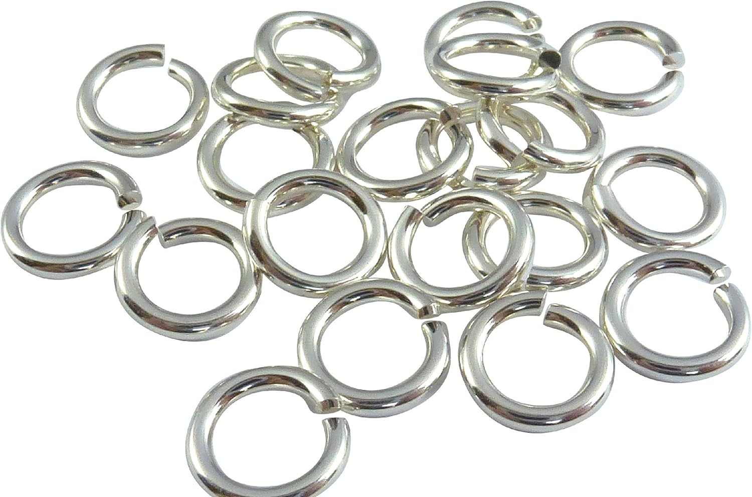 Sterling Silver Hard Snap Open Jump Rings 6mm 50 Pieces 18 Gauge Wire Arts, Crafts
