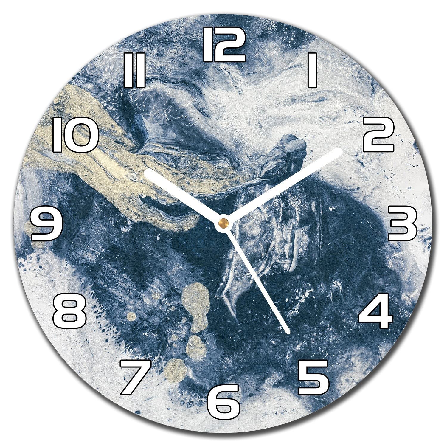Horloge cuisine salon moderne murale impression verre 30 cm