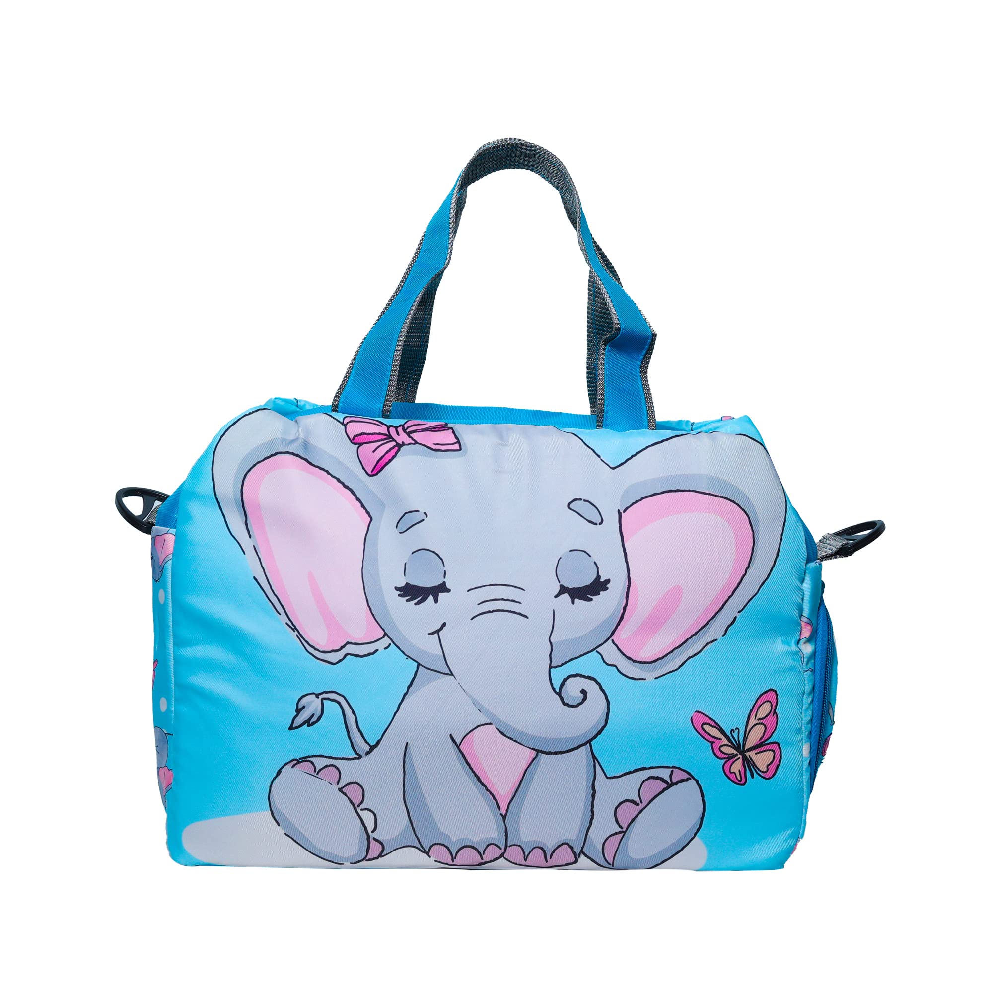 Blue Elephant Printed Travel Duffle Bag | Multipurpose Sling Bag with Separate Shoe & Laundry Compartment | Perfect for Kids, Men & Women | Lightweight, Durable & Stylish Travel Companion-image-23