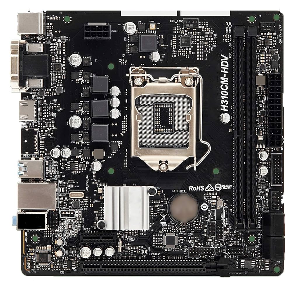 CPU core i5 9400f ASRock H310CM-HDV/M.2 ASRock H310CM-HDV/M.2 Intel mATX Motherboard, Intel H310
