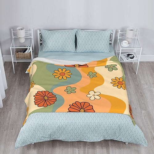 Miniatura 4 de Manta de franela suave y ligera de los años 70, manta de franela acogedora para sofá, viajes, hogar, habitación, decoración de dormitorio, regalos