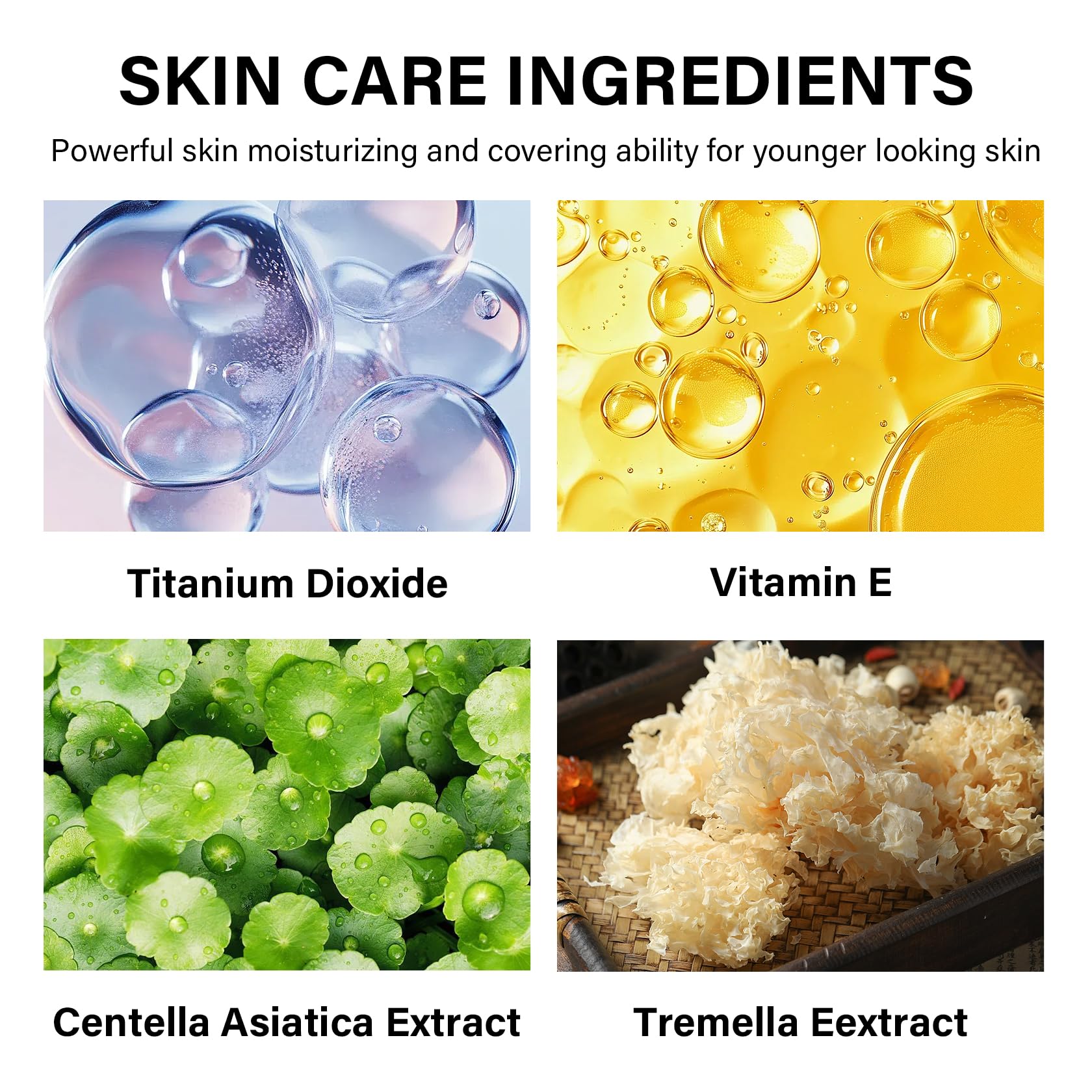 2 unidades de crema CC con cojín de aire de cabeza de hongo, crema hidratante duradera para control de aceite para todo tipo de piel, corrector de cobertura completa, base líquida, juego de maquillaje 4