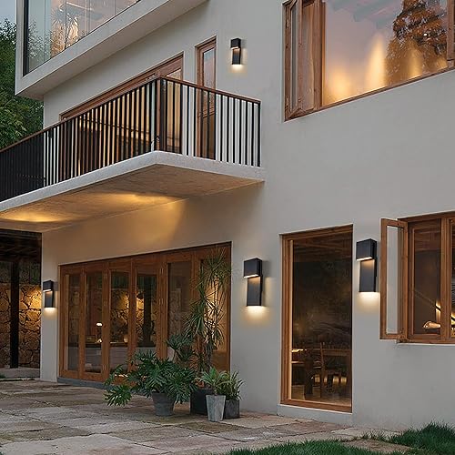 Miniatura 8 de Modern LED Outdoor Wall Sconce 17W Integrated LED Outdoor Wall Mount,Anti Rust Textured Black Suit for Wet Locations and All Rooms,Easily Installed
