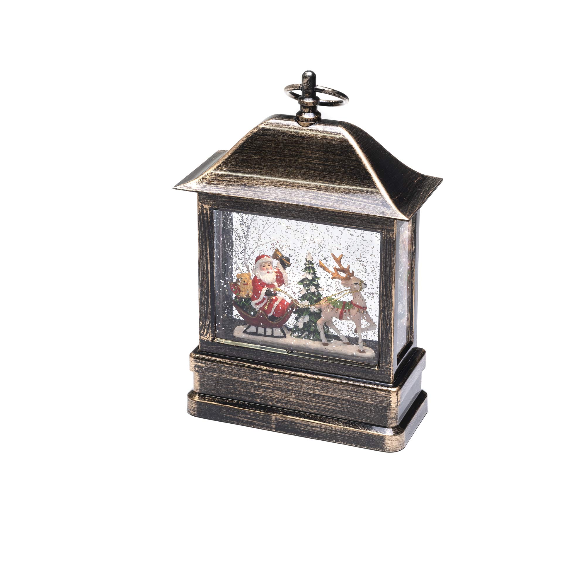 Konstsmide LED Snow Globe Lantern "Santa and Reindeer Scene"/Christmas