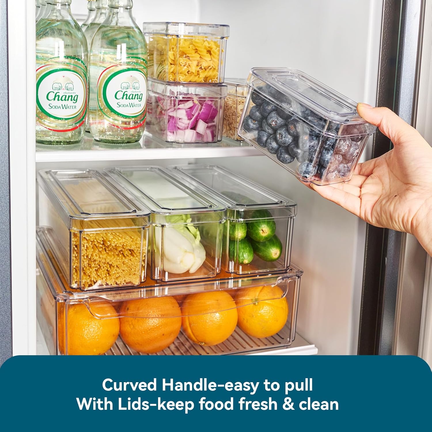 Egg Container Holders for Refrigerator 40 Eggs, 10 Pack Clear Fridge Organizer