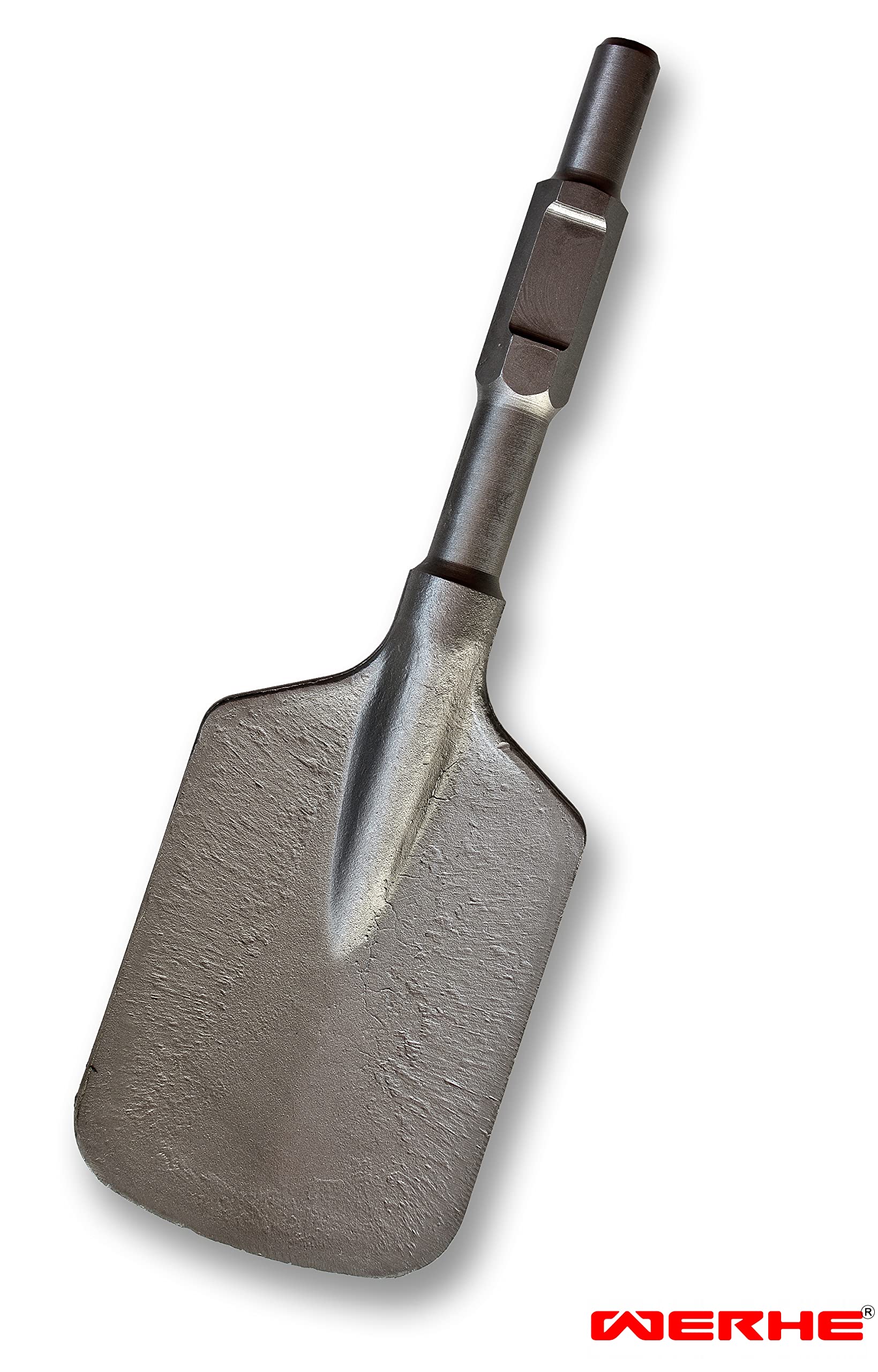 WERHE Professional SDS esadecimale 135 x 410 mm asta esagonale pala scalpello per martello demolizione 30 mm in custodia di plastica