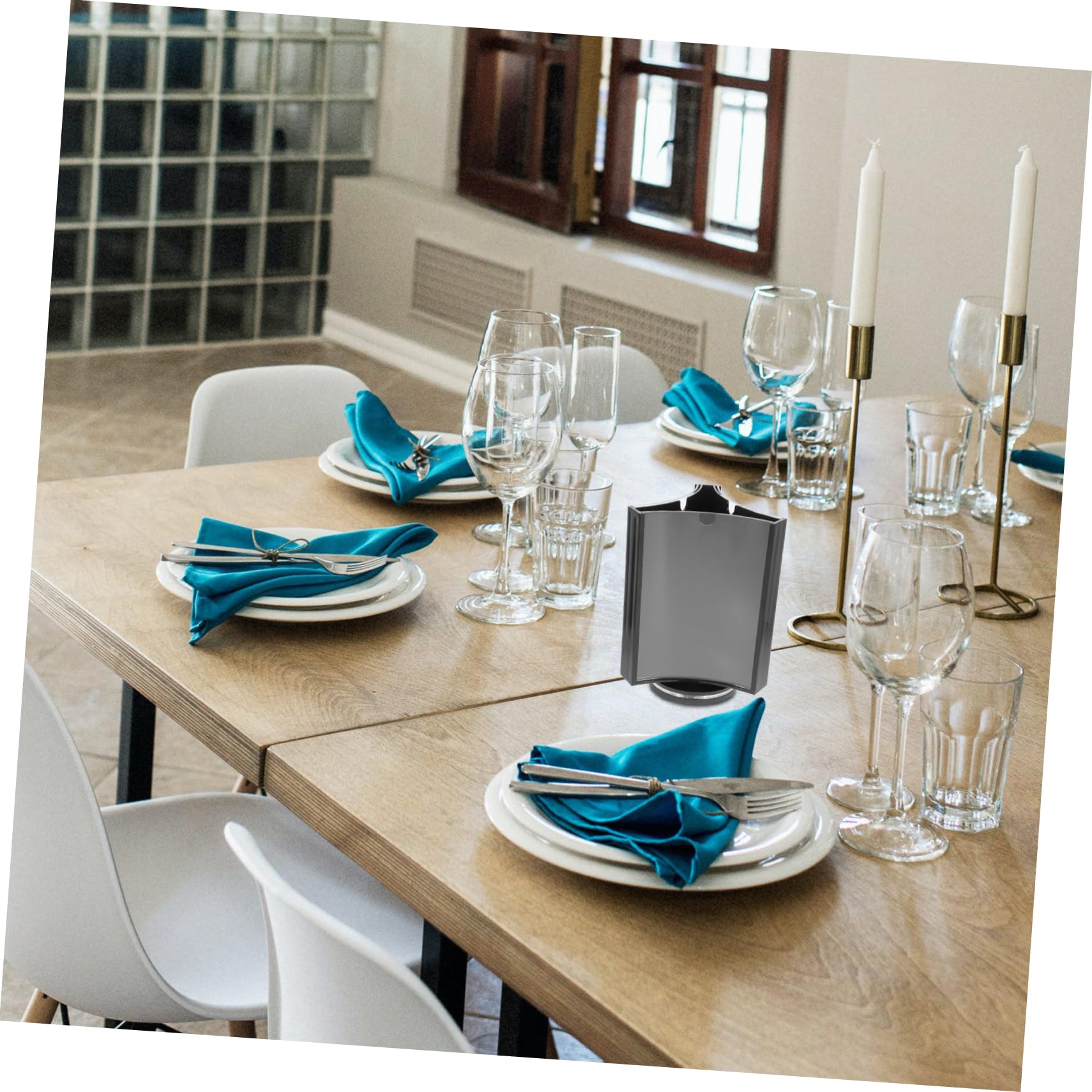 ABOOFAN Soporte de Menú Giratorio de Acrílico Transparente para Mesa Expositor Vertical de Paneles para Restaurantes Bares y Clubes Soporte para Carteles y Menús de Mesa