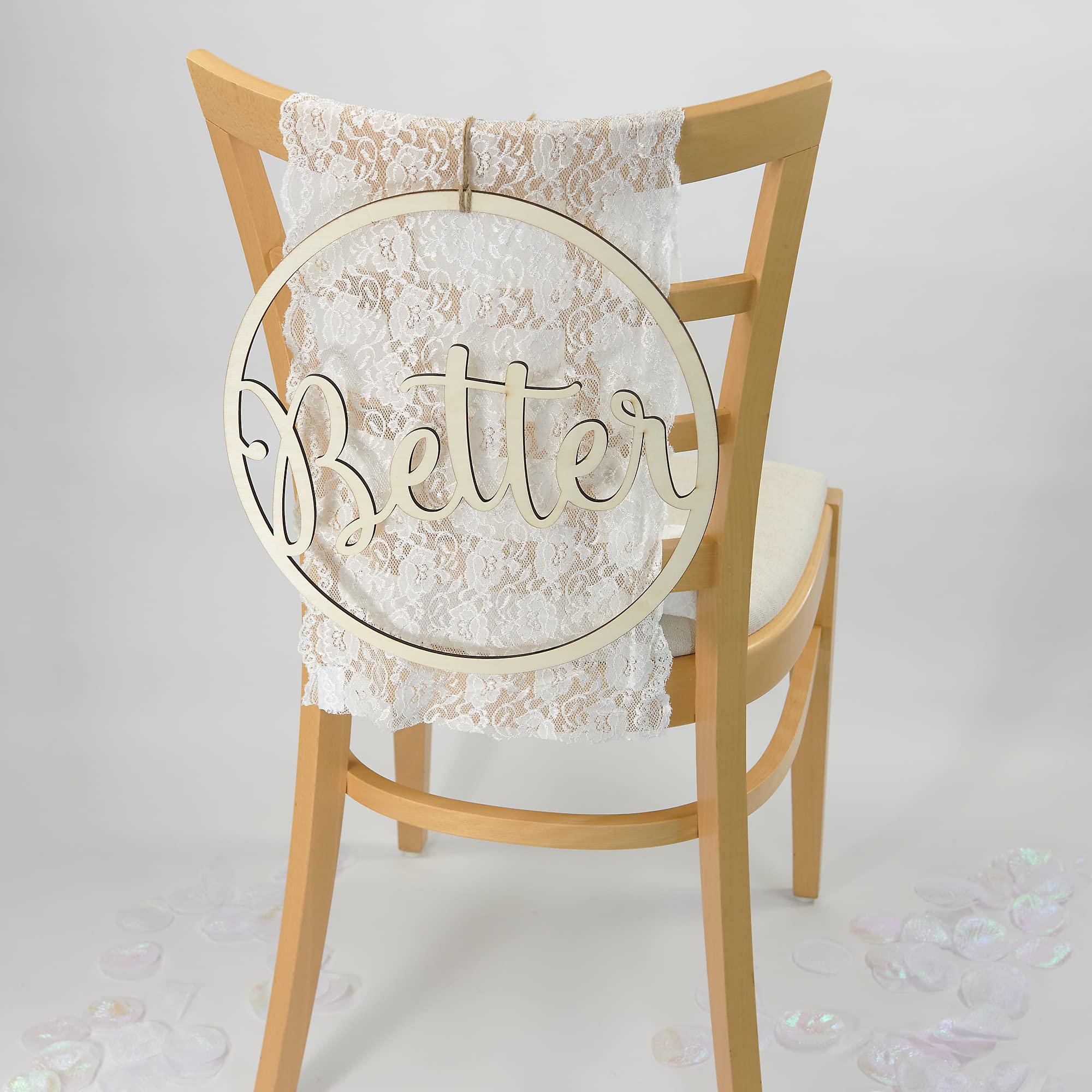 Simplicity Better Together Holzschilder für Hochzeiten, 34,3 cm Durchmesser, braun, 2 Stück
