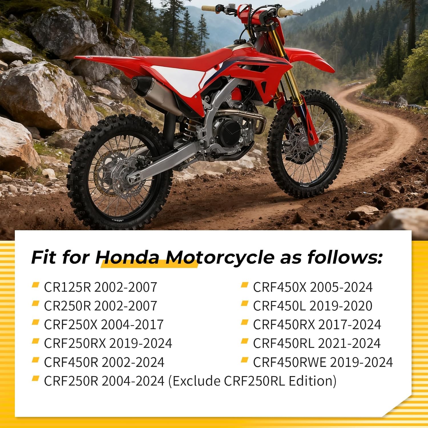 M MATI Rear Brake Caliper & Disc Caliper Cover Guard for Honda CR125R CR250R 2002-2007 CRF250R CRF250X CRF250RX 2004-2024 CRF450R CRF450X CRF450L CRF450RX CRF450RL CRF450RWE 2002-2024 43330-KRN-A70ZB