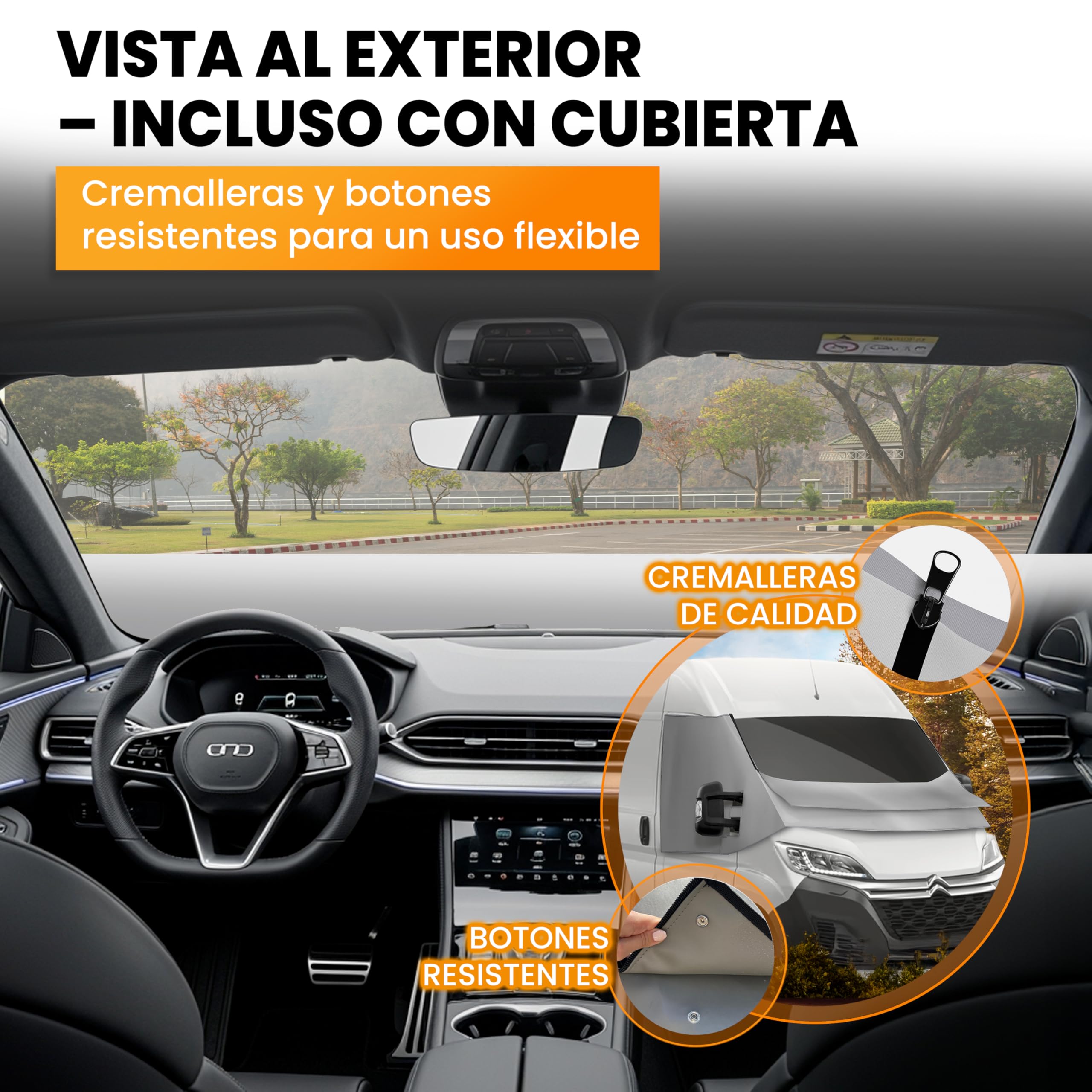 NATURIZ Alfombrilla térmica exterior impermeable de con protección solar eficaz para autocaravanas – Apto para Ducato, Jumper, Boxer 2006-2025 (gris)
