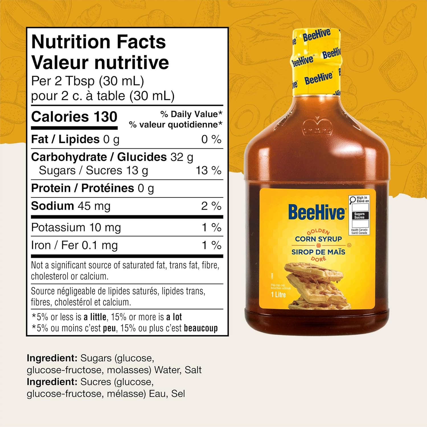BeeHive Golden Corn Syrup, 1000 Milliliter/1 Litre