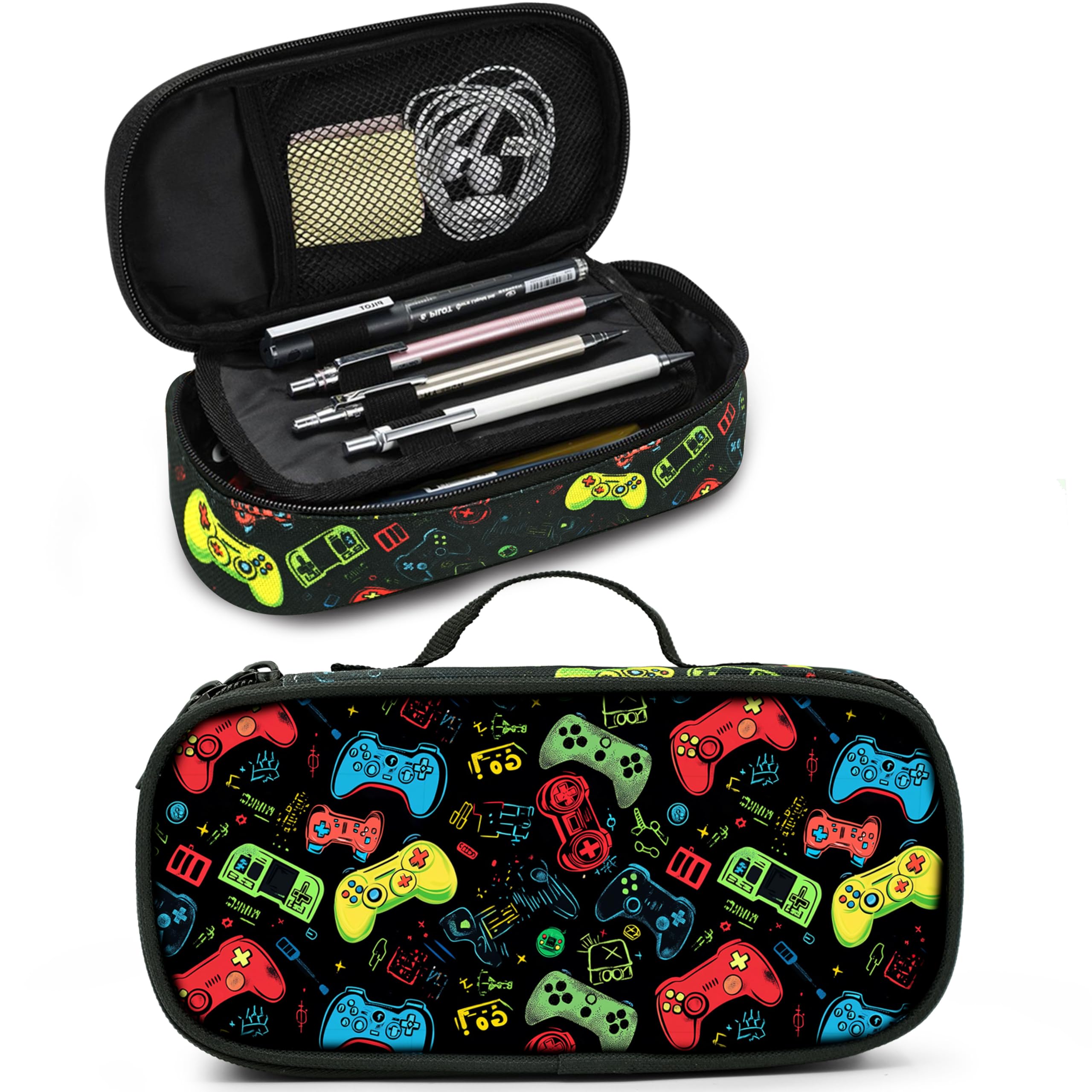 Droerfes Large Capacity Brick Pencil Case for School Office Stationery for Girls Boys Boys Kids, Game, Taglia Unica, Cartons