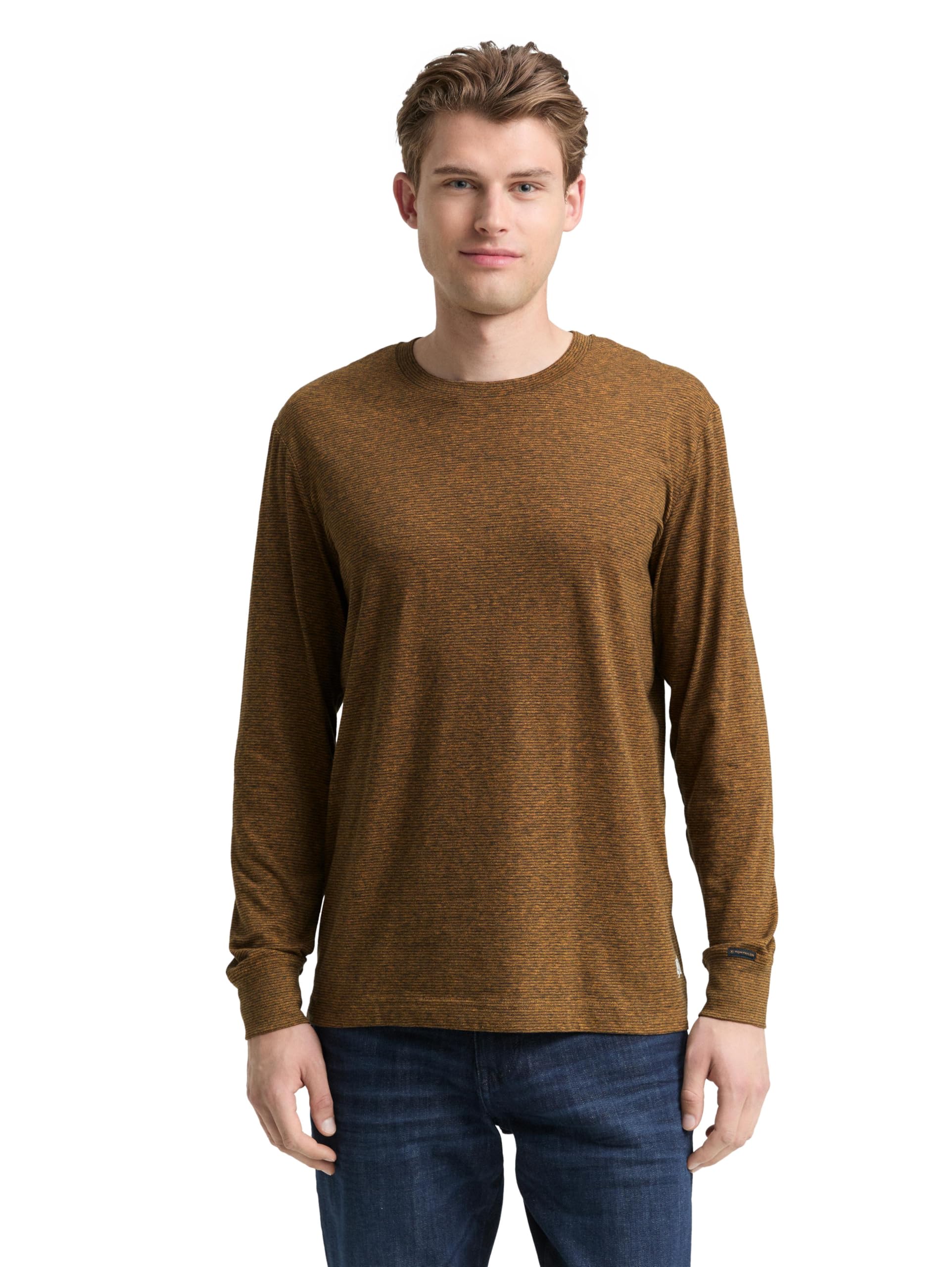 TOM TAILOR Herren 1048631 Langarmshirt mit Streifenmuster