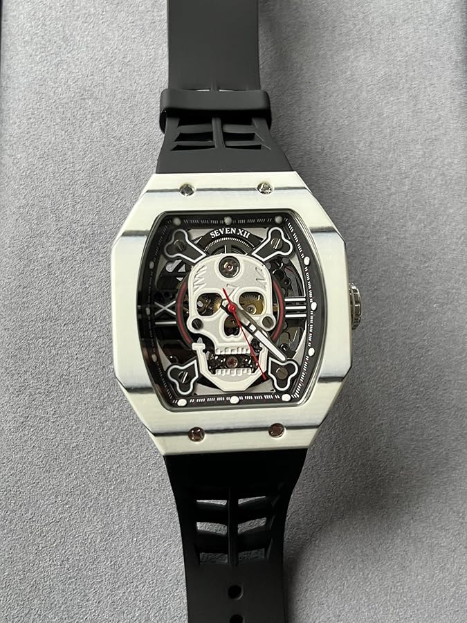 Amazon.co.jp: SEVEN XII 腕時計メンズ 機械式 自動巻き スケルトン