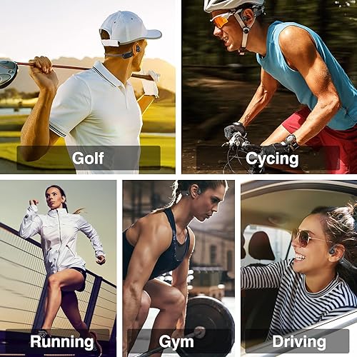 Miniatura 8 de Auriculares de conducción ósea auriculares deportivos inalámbricos Bluetooth actualizados 2022 con micrófono 10 horas de reproducción auriculares