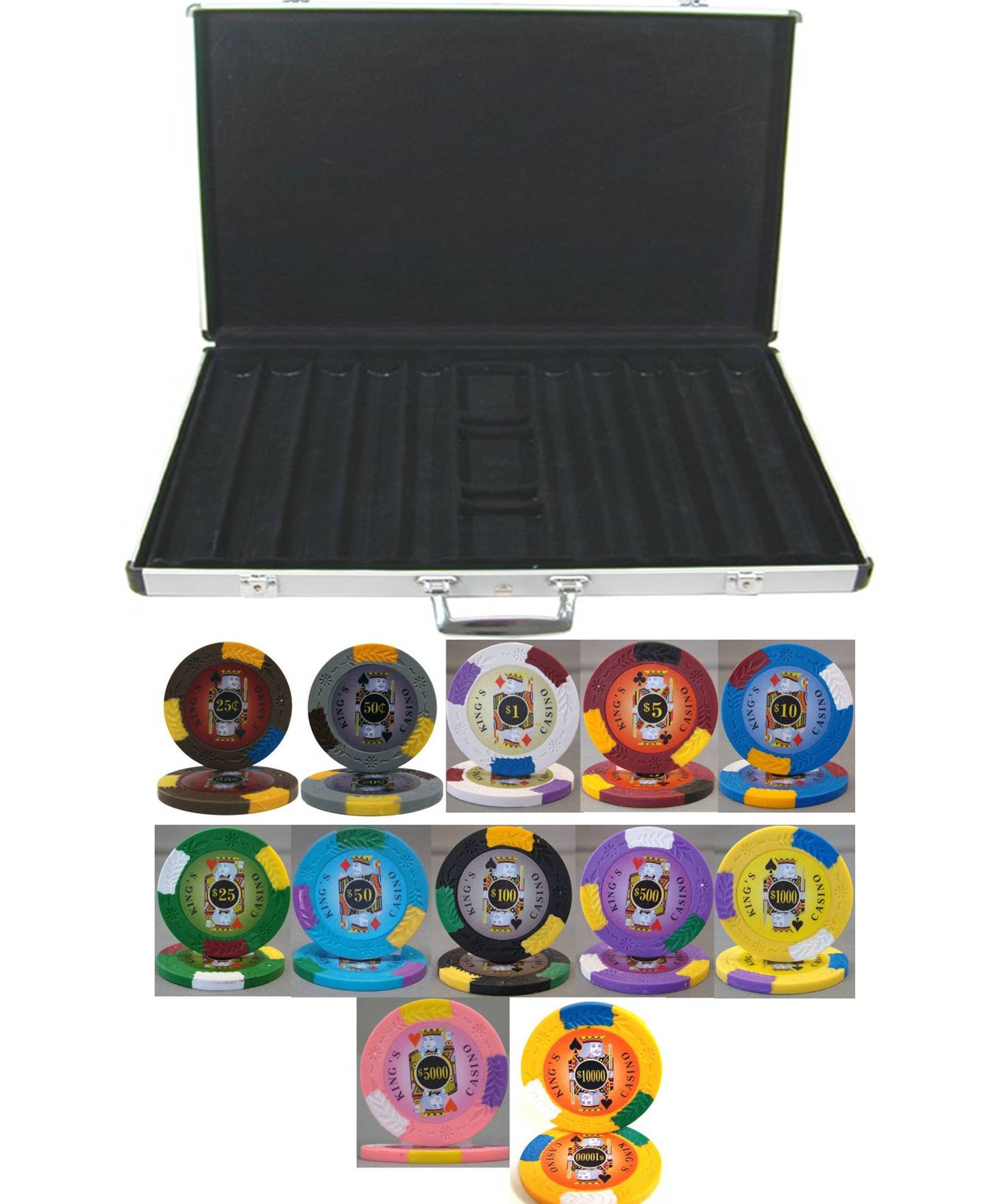 Amazon.com : Kings Casino 1000 Chip 14gm Clay Poker Set with Amazon.com : Kings Casino 1000 Chip 14gm Clay Poker Set with