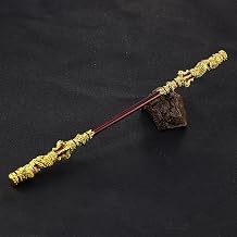 Monkey King Staff 13.8,Black Myth Golden Hoop Wukong Staff,Game Collection,Monkey King Weapon Decoration,West-peripherals Game Model,Backpack Pendant Solid Zinc Alloy Crafts Gold