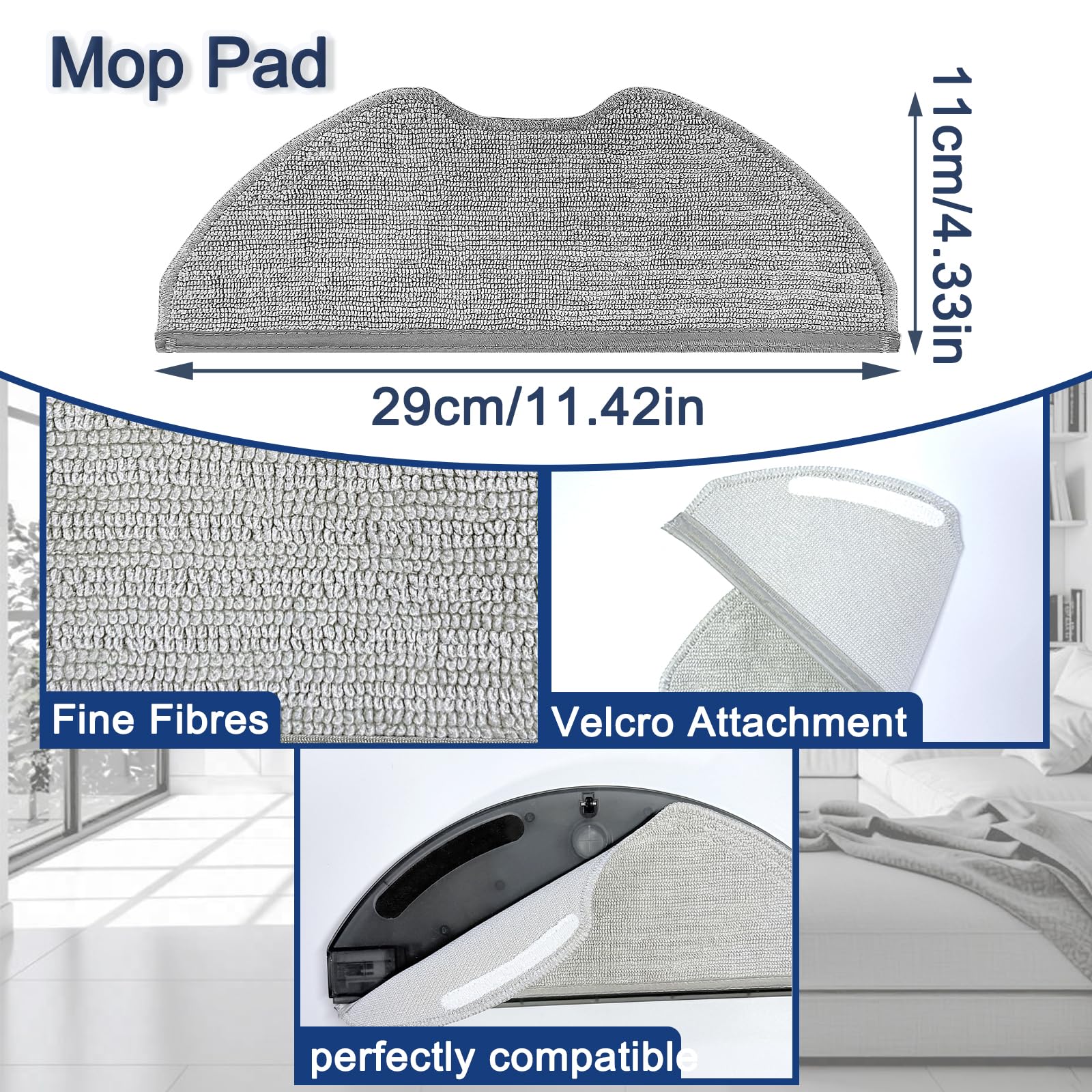 Zestaw akcesoriów zamiennych kompatybilny z Xiaomi Robor Vacuum S40C (E101): zawiera 1 szczotkę główną, 6 szczotek bocznych, 6 filtrów HEPA, 6 podkładek do mopa || Części zamienne do robota