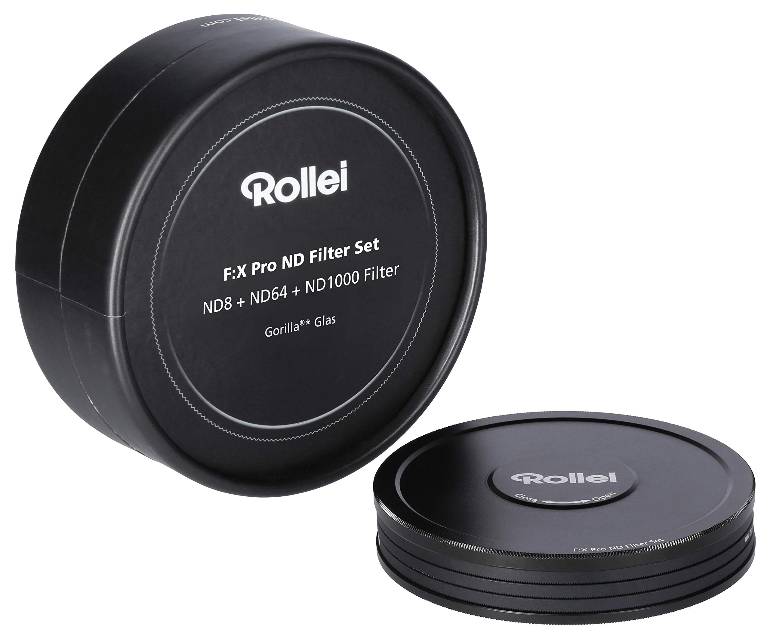 Rollei F:X Pro ND zestaw filtrów (ND 8, ND 64, ND1000) zestaw filtrów o neutralnej gęstości z 3 filtrami szarymi (52 mm)