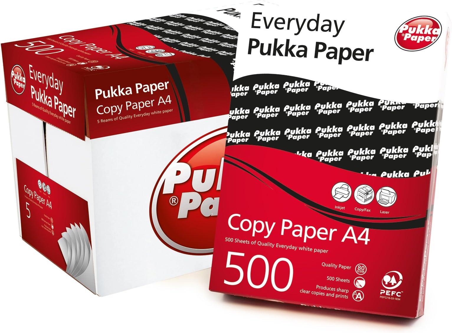 Pukka Everyday A4 White Copy Paper 80gsm - 500 sheets (1 Ream)