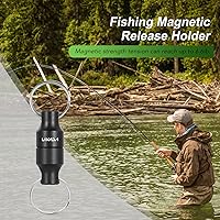 Vista 5 de LIXADA Soporte de liberación de red magnética para pesca Zinger Retractores de red de pesca con mosca, clip magnético, conector de red de aterrizaje