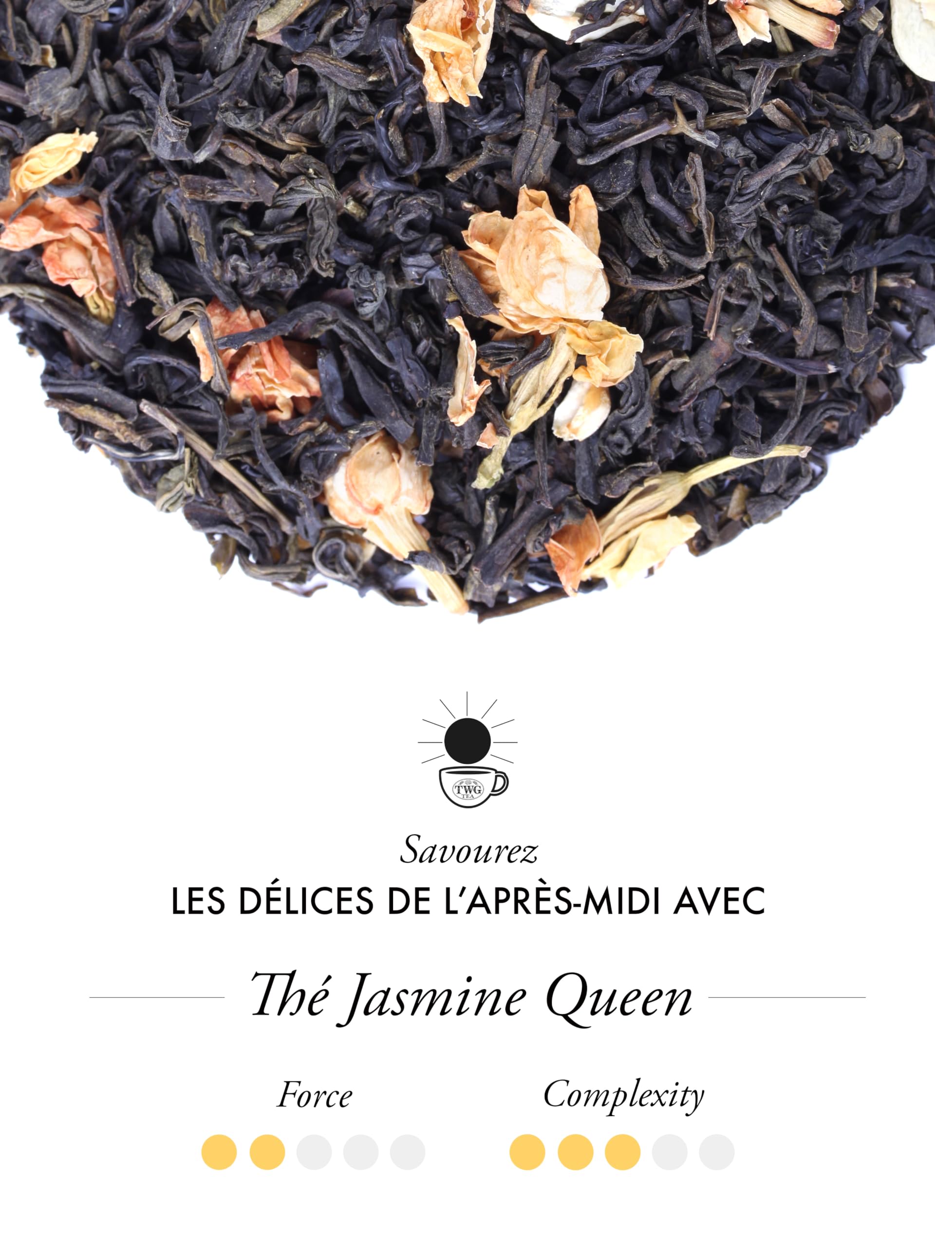 TWG Tea | Jasmine Queen Tea | Thé Vert | Fleurs de Jasmin | 15 Sachets de Thé en Coton Cousus à la Main | Coffret Cadeau