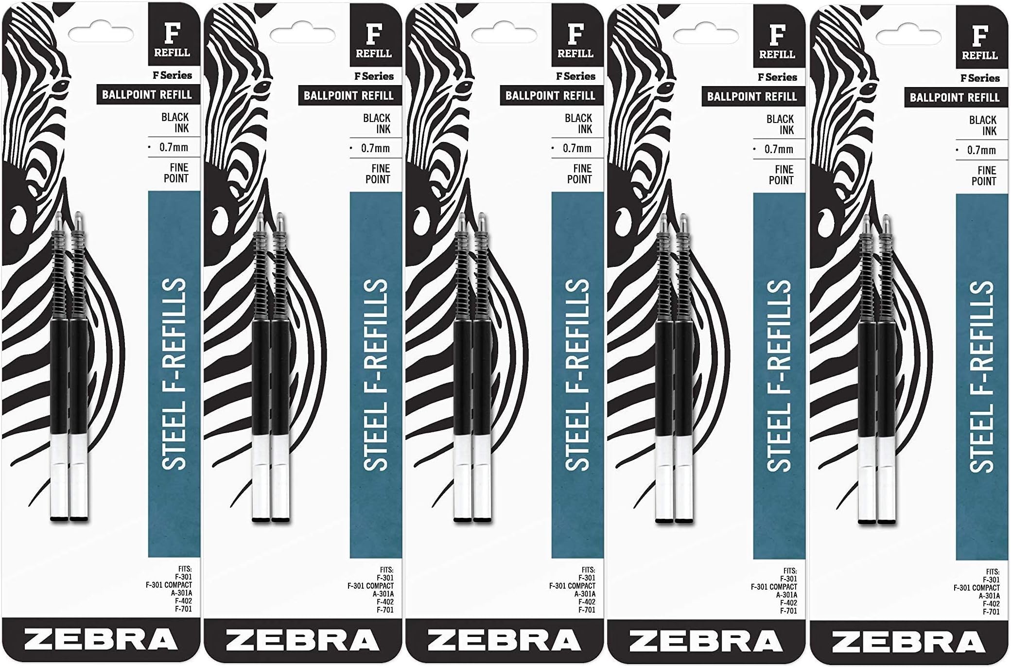 Zebra G301 JKRefill 0.7mm, Black, 2 Refills (Pack of 3