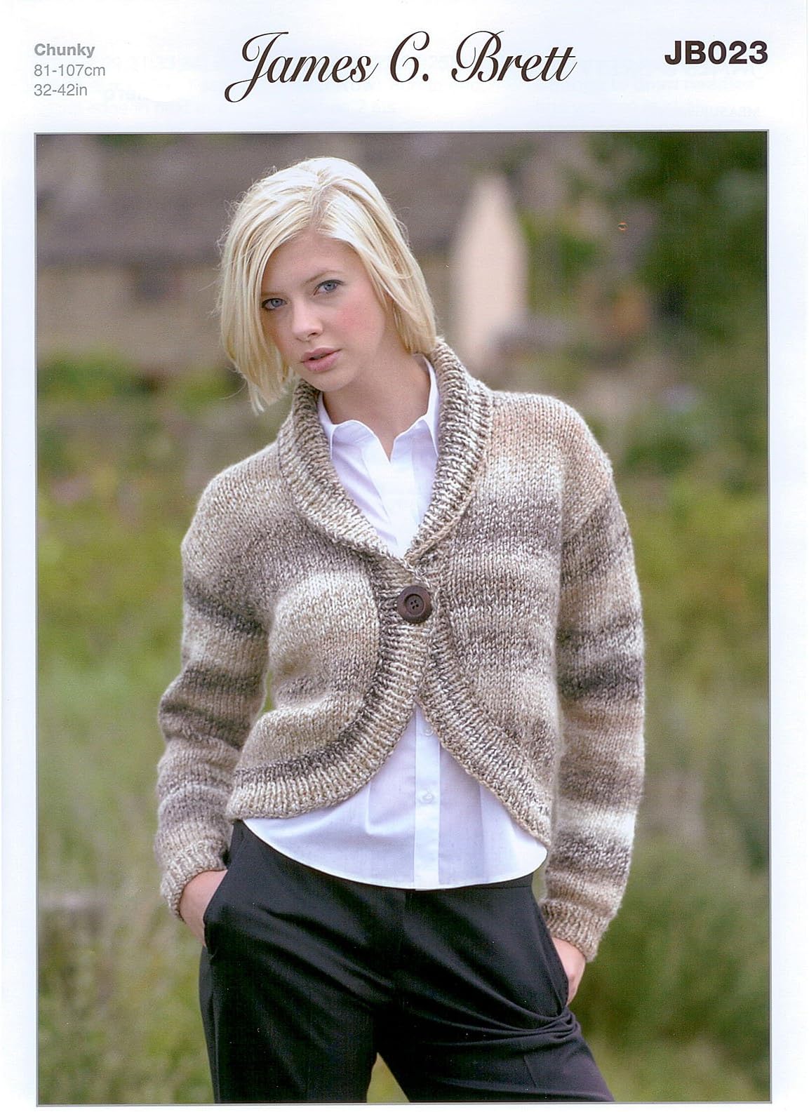 James C Brett JB023 Knitting Pattern Ladies Bolero in Marble Chunky. Sizes 32 - 42 inch