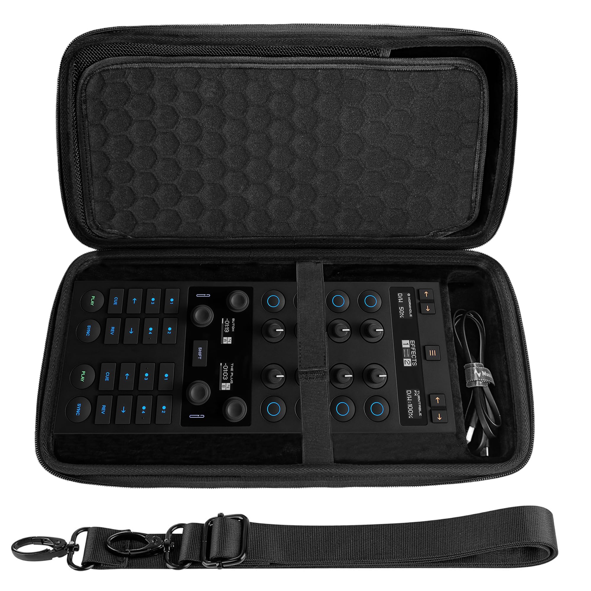 Musiin Hochwertige DJ-Controller-Tasche, kompatibel mit NI TRAKTOR X1 MK3, F1, Z1, Doppelreißverschluss, Hartschalentasche mit Riemen, ideal zur Aufbewahrung im Studio