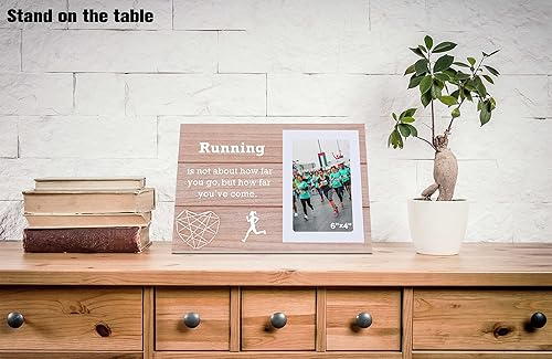 Miniatura 2 de Marco de fotos para correr, marco de fotos de regalo para corredor, maratón, media maratón, 10K, regalos para correr 5K, correr no se trata de lo