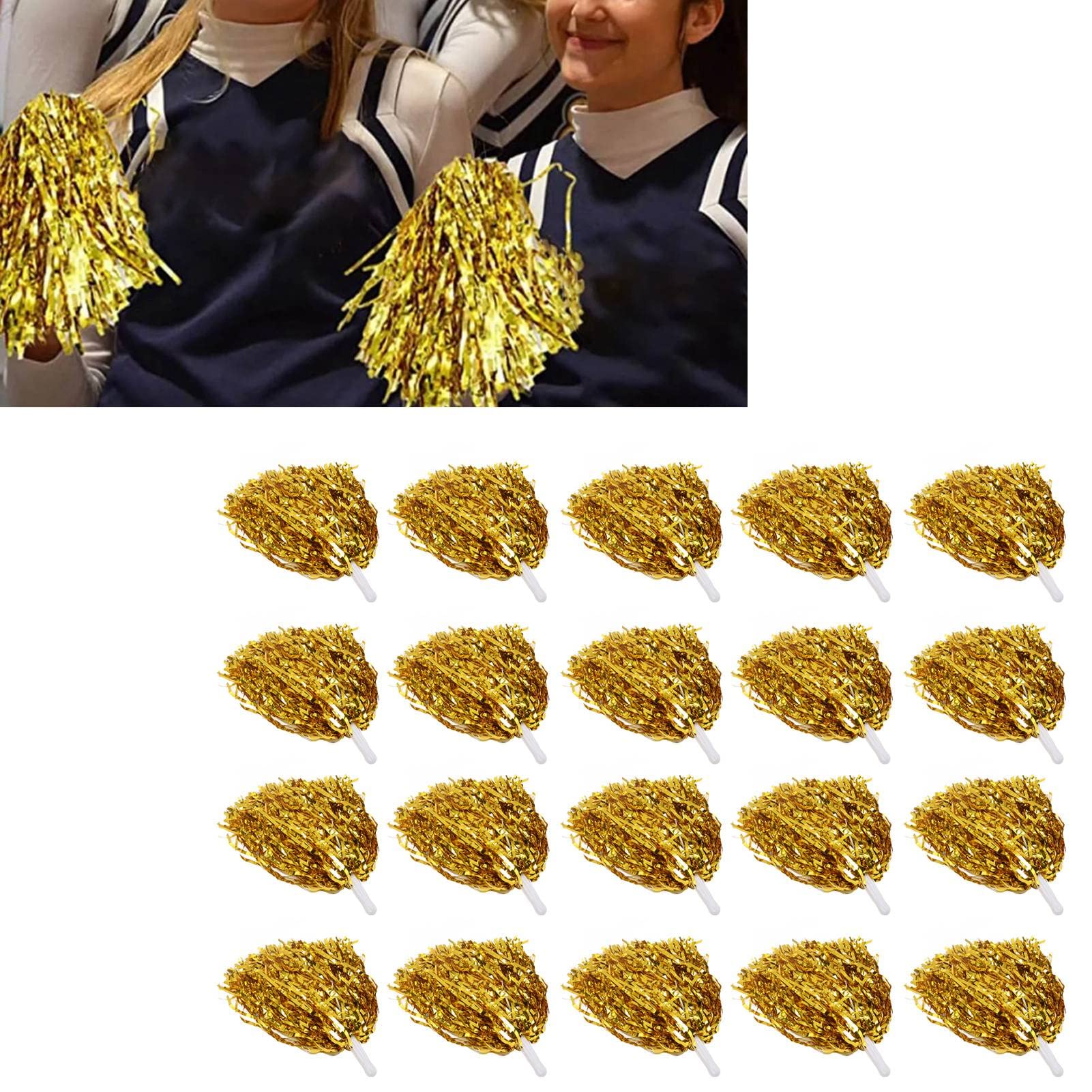 24 PON PON Metallici da Cheerleader per Bambini, Morbidi Fogli da 12 Pollici, Feste Sportive