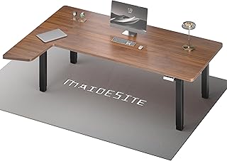 MAIDeSITe Höhenverstellbarer Elektrisch Schreibtisch L Form,180x120cm Eckschreibtisch mit Dual Motor 4 stabilen Beinen, 160kg Tragkraft, USB-C-Anschluss Piano Steuerungssystem für Home Office -Canvas