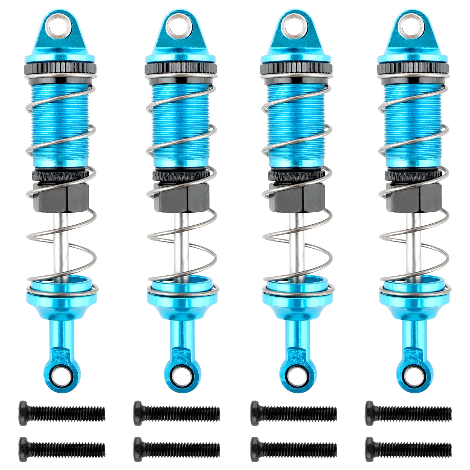 GDOOL RC Car Aluminum Capped Shocks Spare Parts for H16GT H16DR H16BM H16R H16P H16E 16208 16209 16210 HB17 HB27 HP161S H17 H16P M161 M164 H16PL JC16EP 1:16 Brushless RC Trucks(Blue)