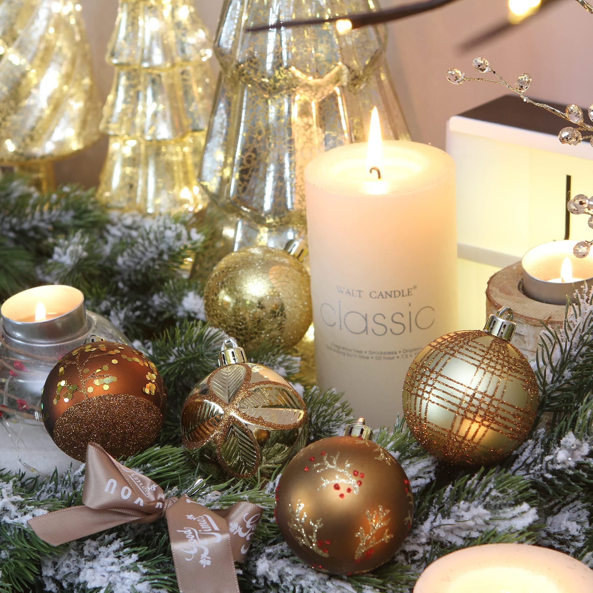 Lot De 46 Boules De Noël Décoratives Bronze Clair - Pour Sapin, Cour, Guirlande, Fêtes - 7