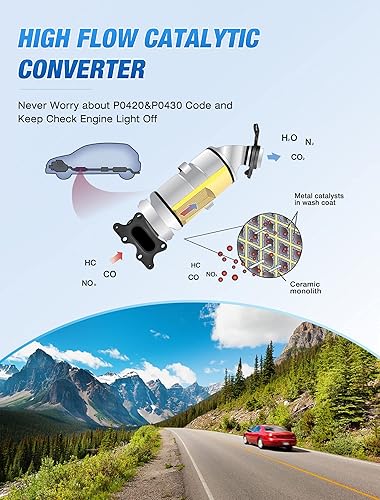 Vista 112 de Nilight Catalizador para Hyundai Accent 2012-2017/Hyundai Veloster 2012-2017/Kia Rio 2012-2014/Kia Soul 2012 2013 2014 2015 2016 (estándar EPA)