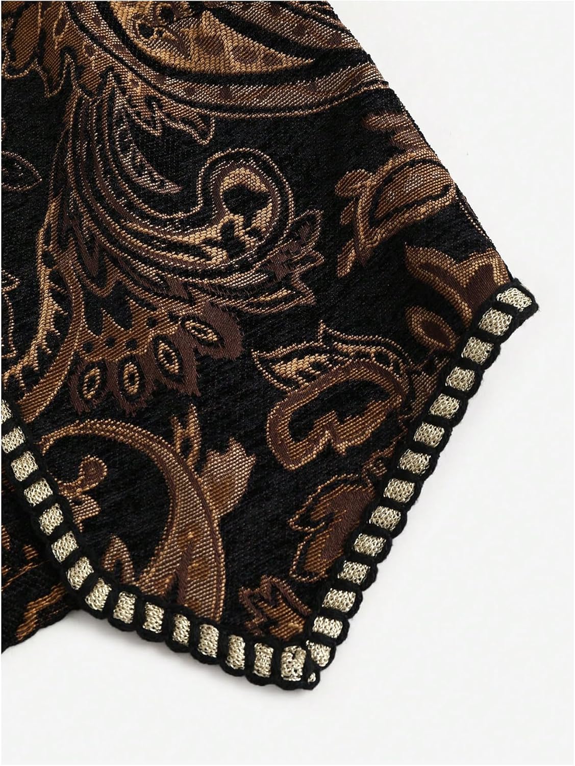 Verdusa Women's Western Boho Open Front V Neck Sleeveless Jacquard Tops Cow Girl Boho Vest Jacket - Image 5