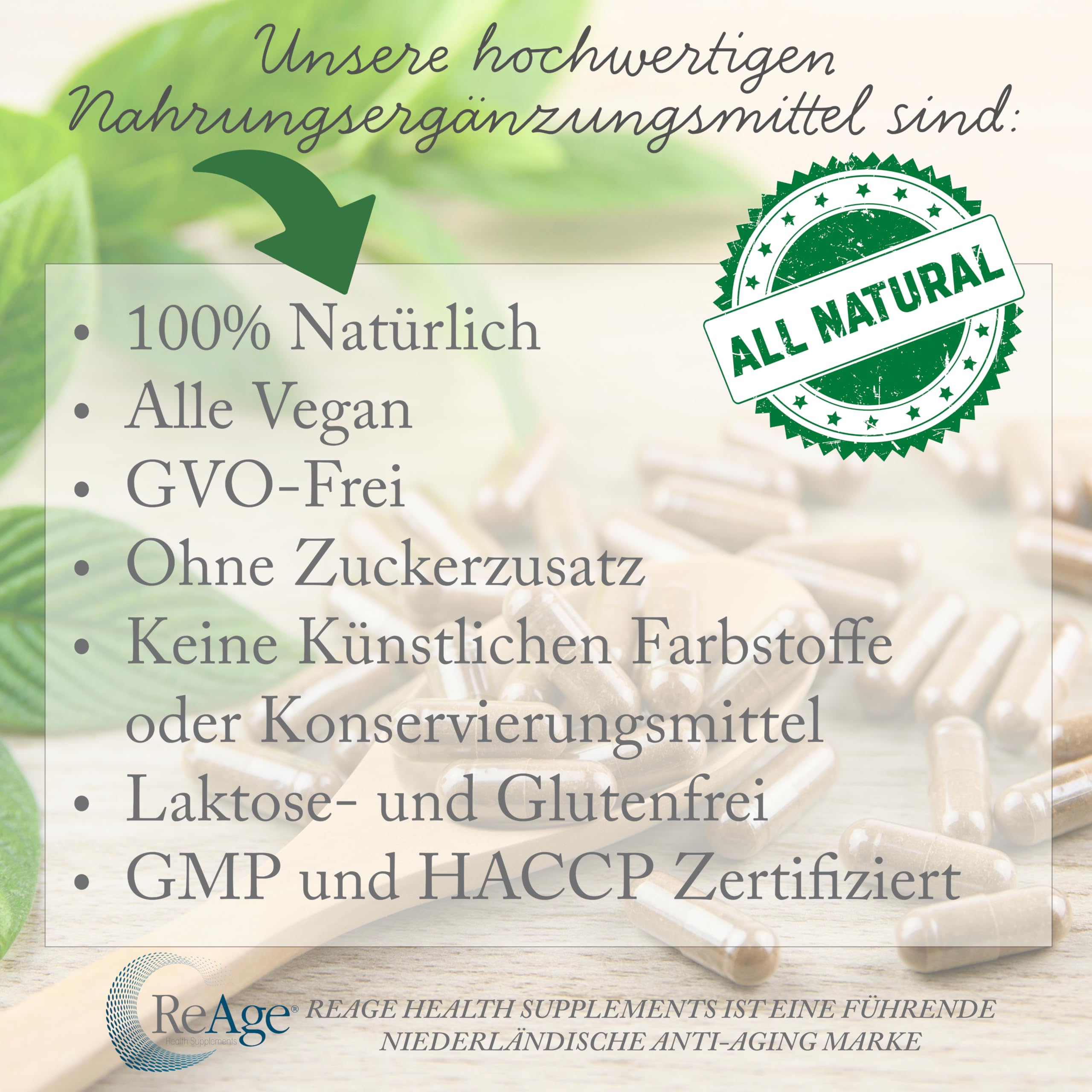 Male Factor 1 für MÄNNER | ZINK und SELEN | 100% natürliche Inhaltsstoffe | Für Muskelwachstum, Kraft & Energie | 60 Kapseln ReAge