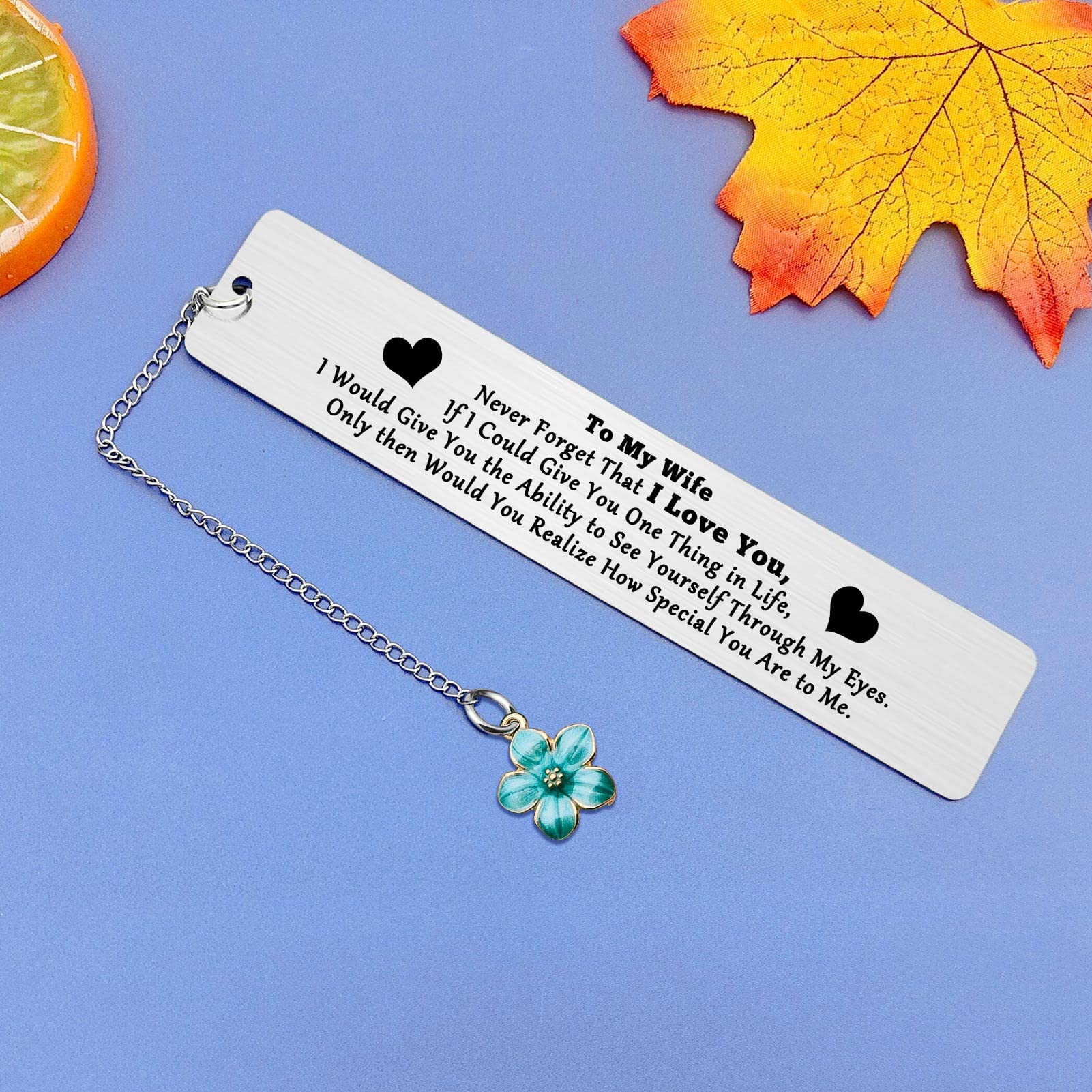 to My Wife Gift from Husband Wife Bookmark I Love You Bookmarks Happy Anniversary Bookmarks Book Mark for Wife Cute Valentines Day Gifts for Her Romantic Bookmark Book Club Gifts Thank You Bookmark - Image 4