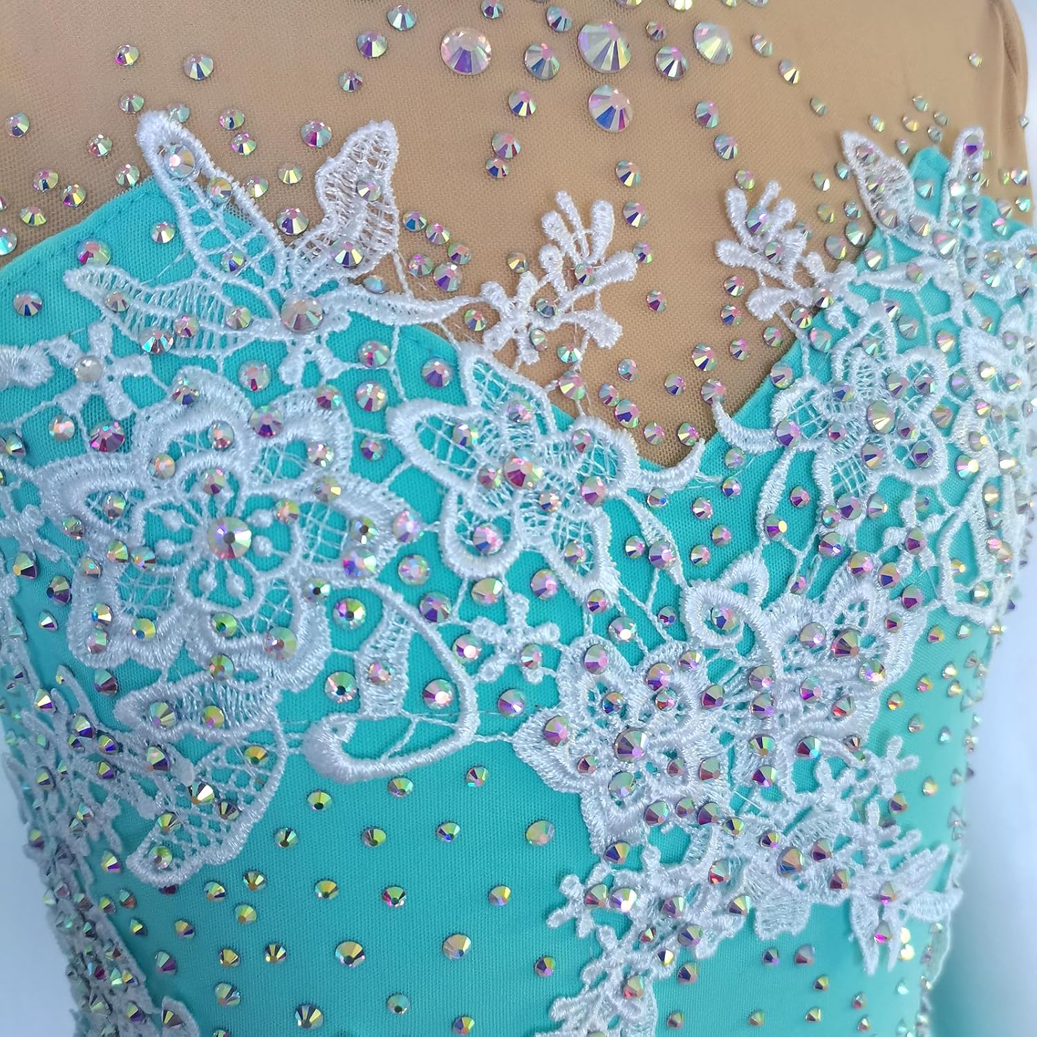 Green Figure Skating Dress for Women and Girls Figure Skating Performance Wear