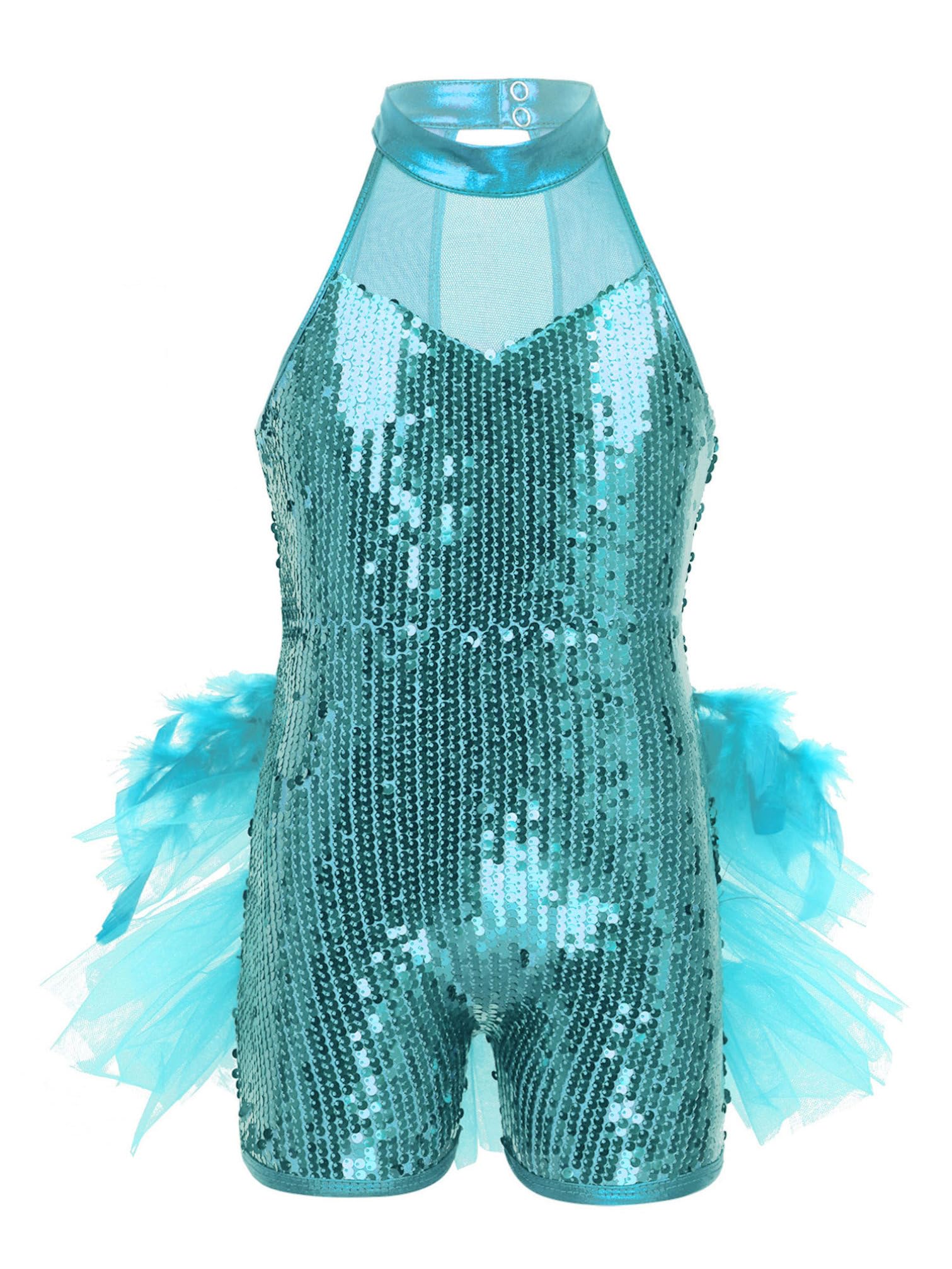 Body Con Paillettes Per Bambine, Abito Da Ballo Per Danza, Balletto, Pattinaggio, Moderno, Luscio