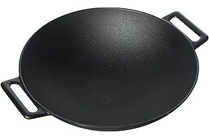 12" Pre Seasoned Lodge Cast Iron Wok with Grilling Grid