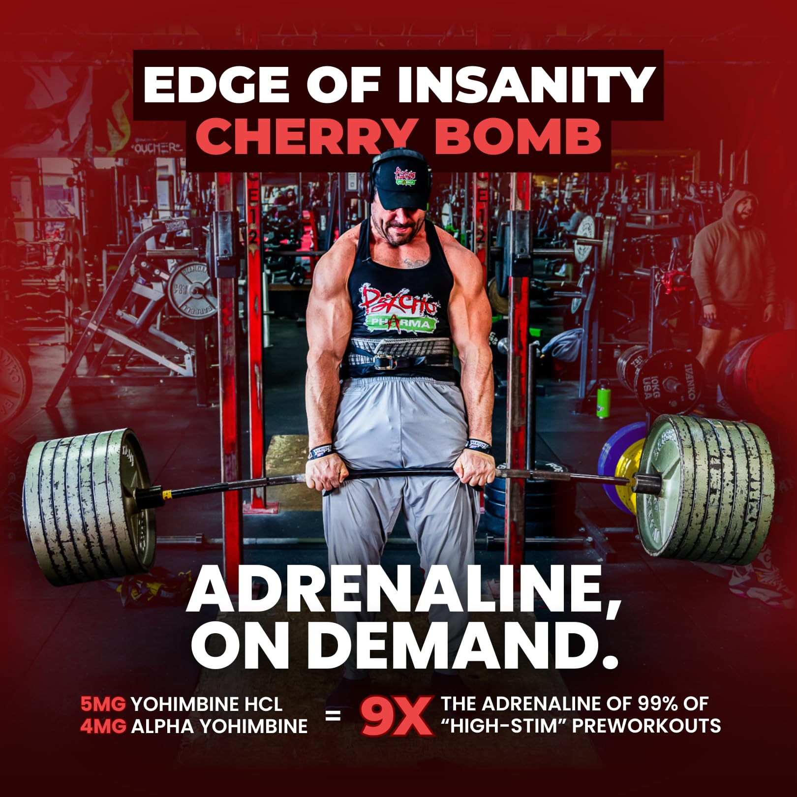 Psycho Pharma Edge of Insanity High-Stim Pre-Workout Powder – Intense Energy, Focus, Strength and Muscle Pumps – Advanced Pre Workout Supplement (Cherry Bomb) — Amazon image 3