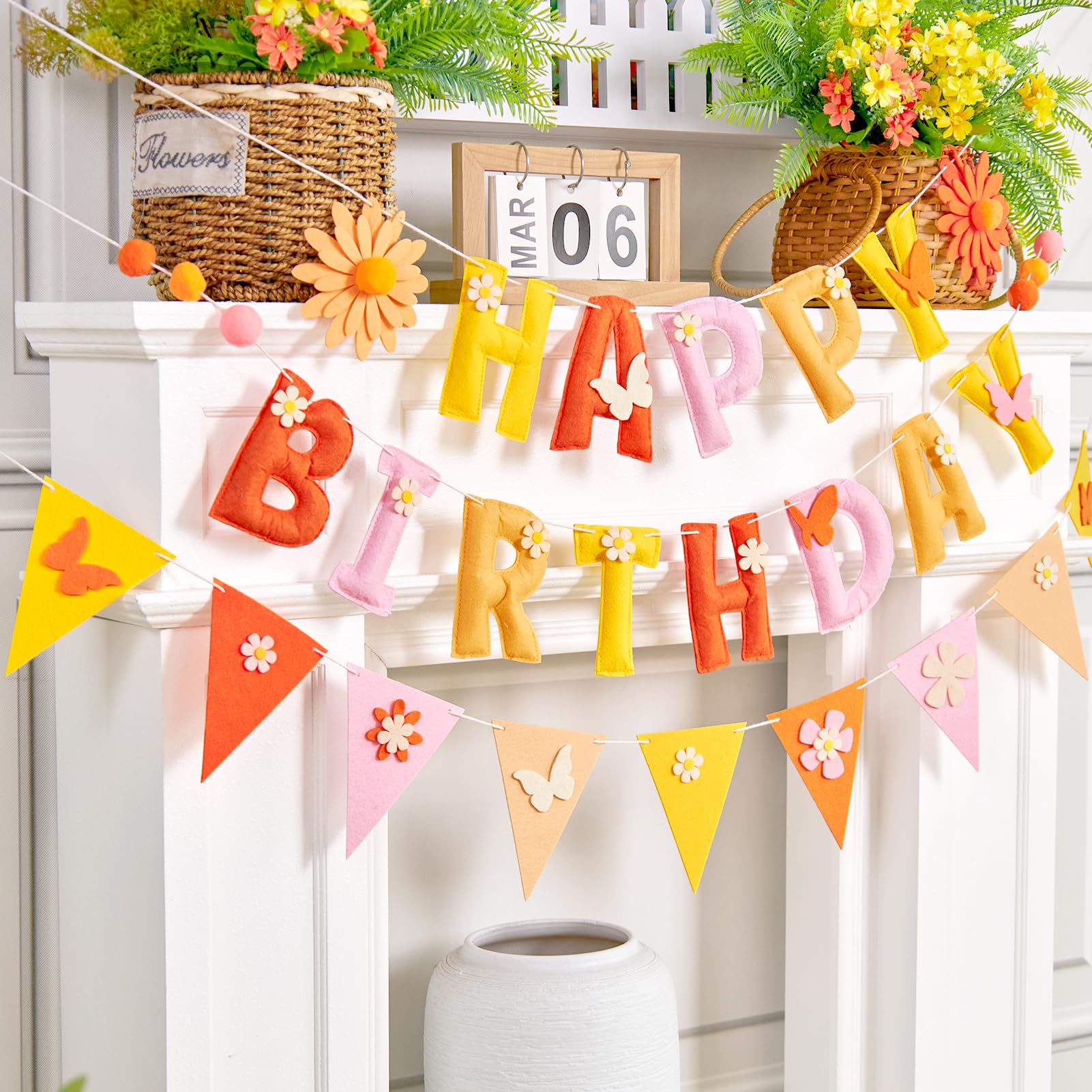 SUNBEAUTY Gold Glitter Girlande Glitzer Banner Mottoparty Dekoration
