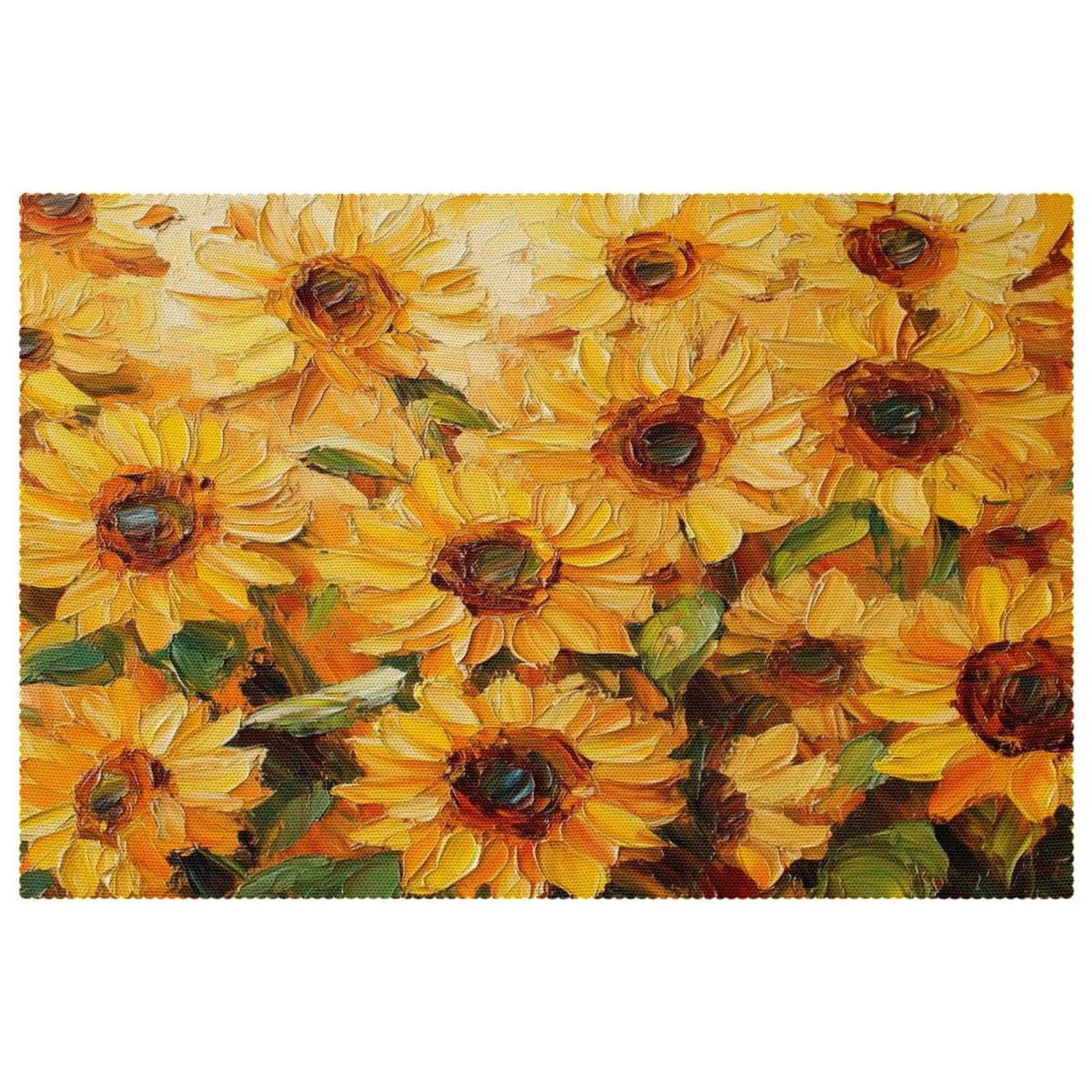 Sets de table tournesols haut de gamme résistants pour salle à manger