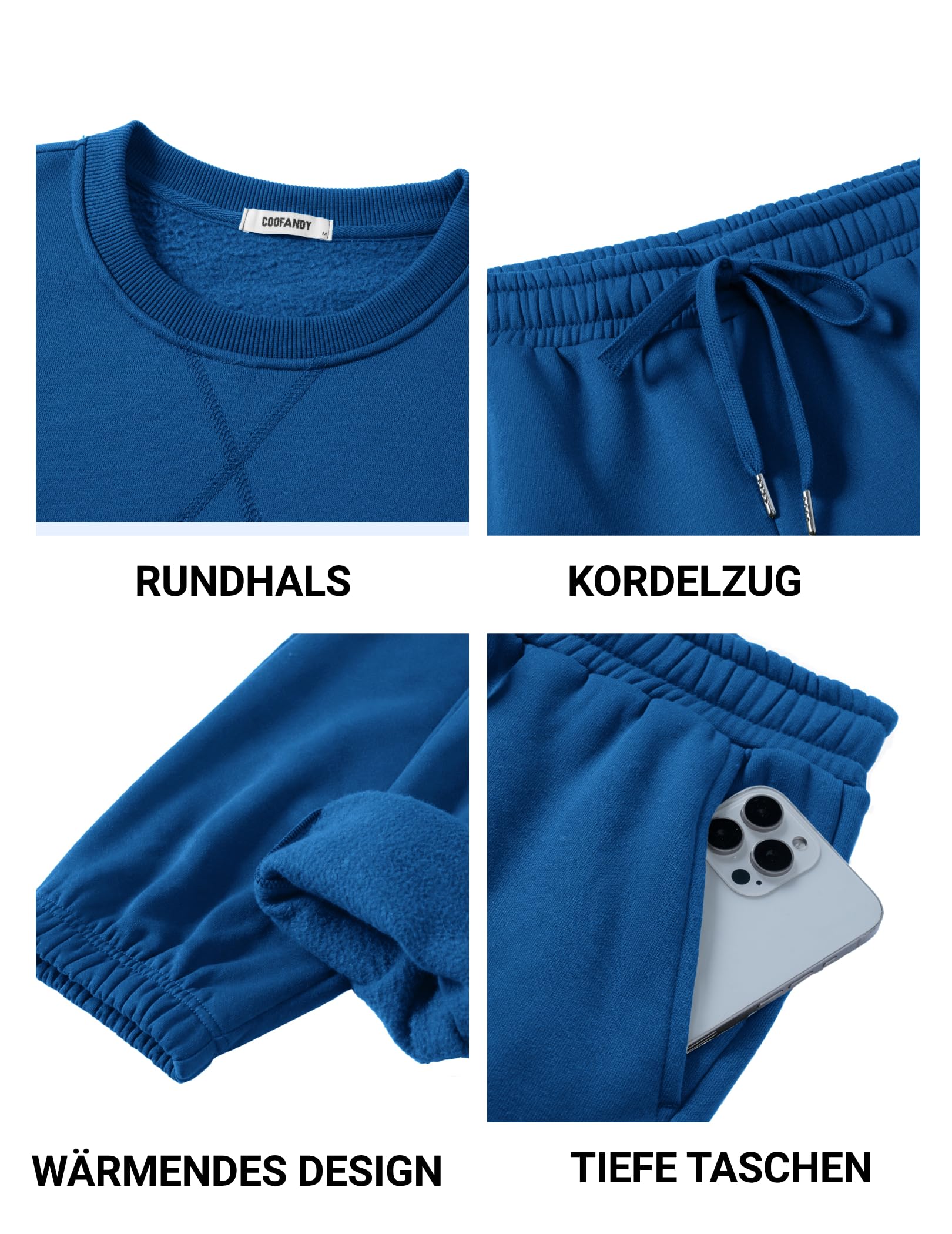 COOFANDY Tute Uomo Sportiva 2 pezzi con maniche lunghe