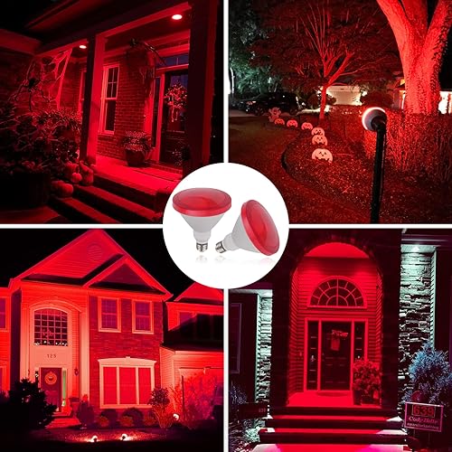 Miniatura 3 de CICINY Par38 - Bombilla de inundación roja de 15 W (equivalente a 100 vatios), luces LED rojas con base E26, paquete de 2 unidades, decoración de