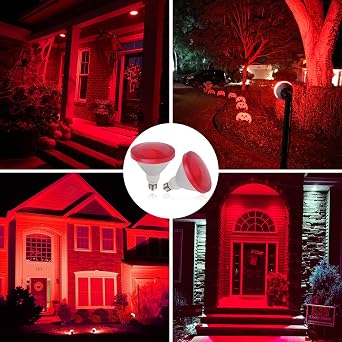 Par38 Red Flood Light Bulb - 15W (100Watt Equivalent) - E26 Base Red LED Flood Lights 2 Pack, Party Decoration, Porch, Home Lighting, Holiday Lighting, Light Bulb Outdoor Indoor