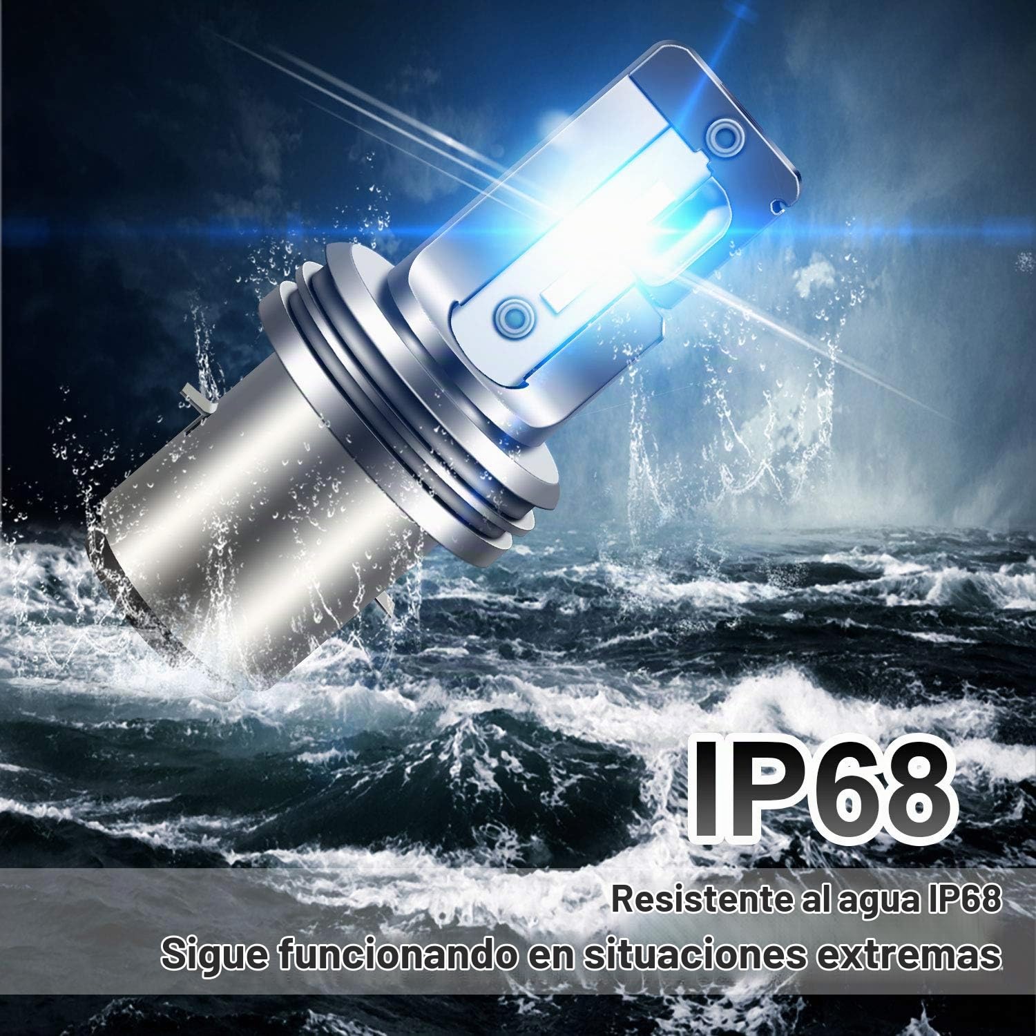 WinPower Ba20d S2 LED Bombilla Faro 12V 18W Haz alto/bajo 6000K Lámpara Blanca Fría para Scooter Motocicleta, 1 Pieza